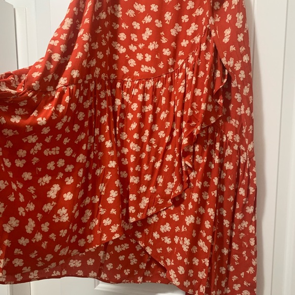 Madewell Ruffle-Wrap Midi Skirt in Happy Hibiscus Size 24 - Picture 9 of 9